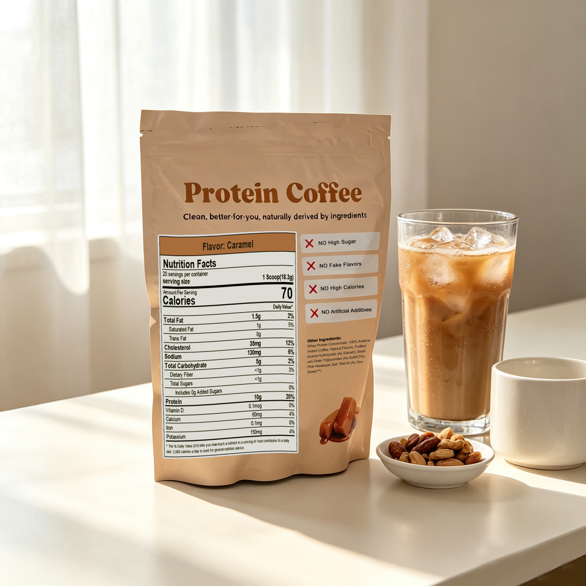 Caramel nutrition and ingredient label